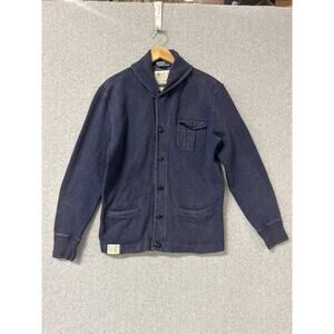 Polo Ralph Lauren Loop Shawl Collar Knit Jacket Navy Workwear Utility Heritage S